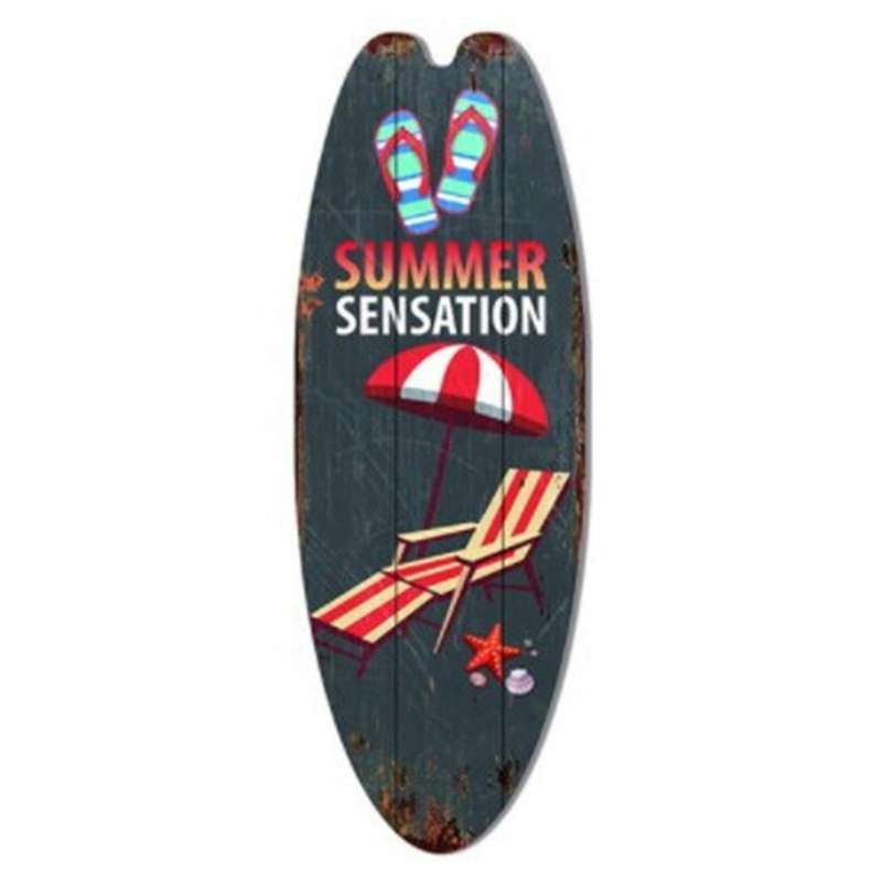 2PCS Wall Hanging Holiday Leisure Decoration Vintage Wooden Sign Surfboard Bar Decoration Mediterran