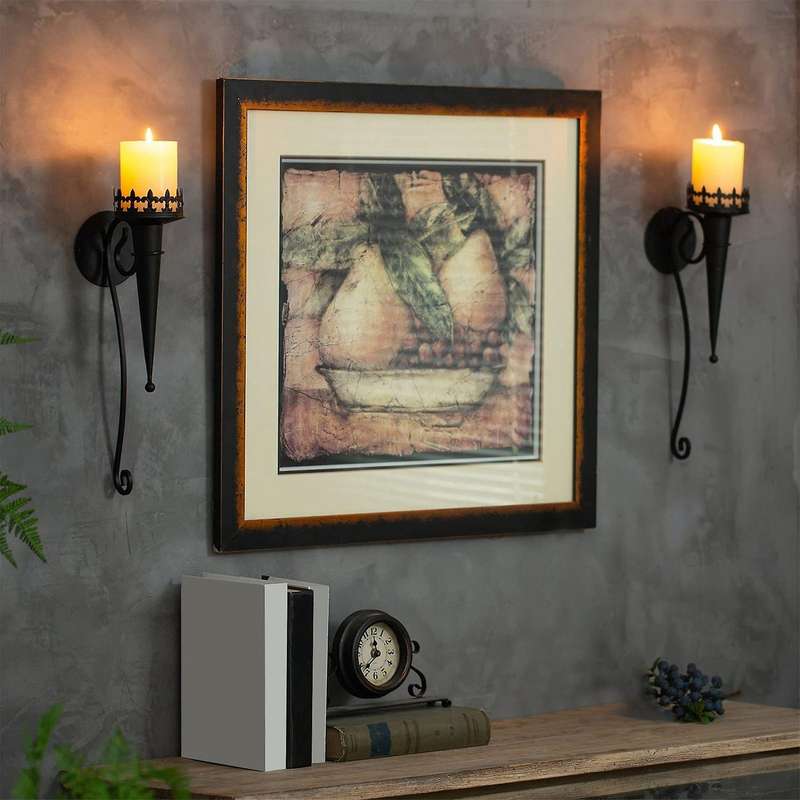2Pcs Wall Candle Holders Hanging Wall Candle Sconce Stand, Retro Pillar Candlestick Holder Decor