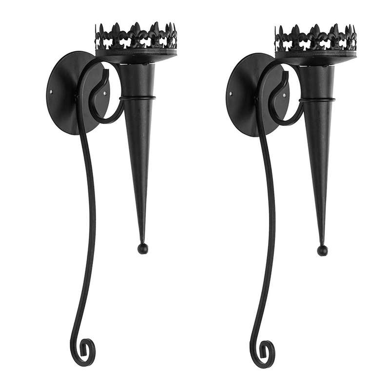 2Pcs Wall Candle Holders Hanging Wall Candle Sconce Stand, Retro Pillar Candlestick Holder Decor