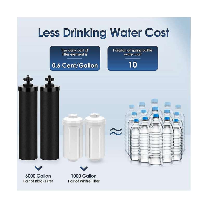 2pcs Water Filter Replacement for Black Activated Carbon Bb9-2 Filters for Gravity-fed Water Filter
