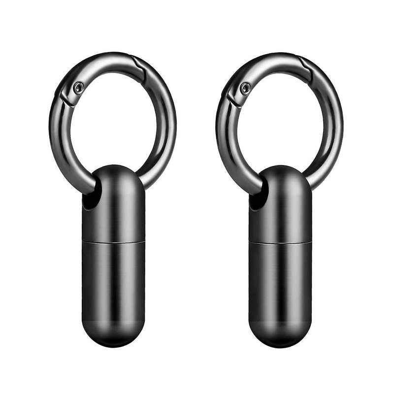 2PCS Waterproof Stainless Steel Pill Box Pill Bottle Cache Pill Box Container Keychain Pill Box Hea