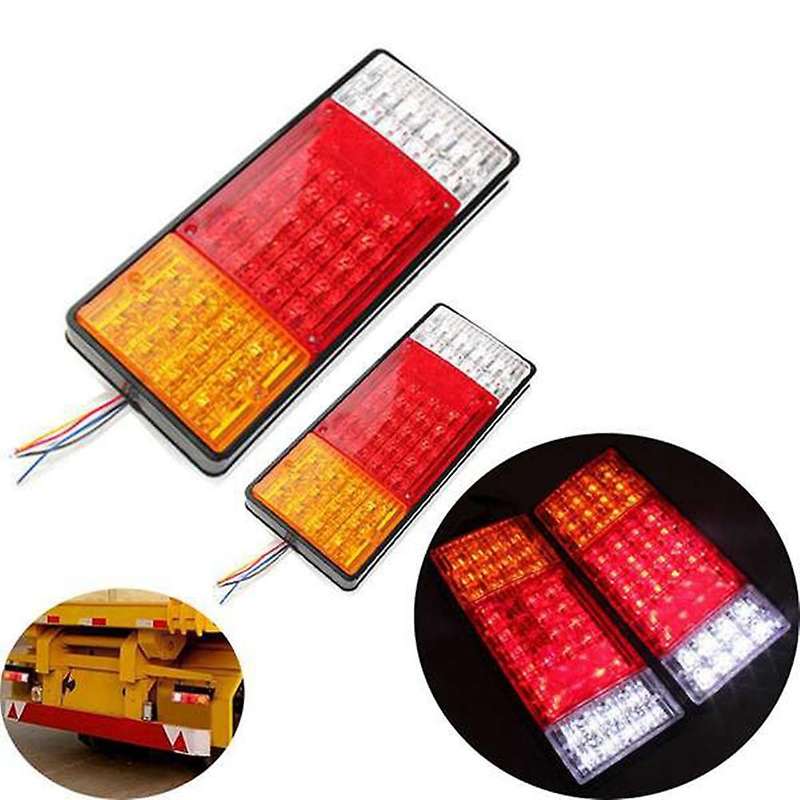 2Pcs Waterproof 12V Taillights Car Truck RV Van Bus Rear Tail Trailer Lights Signal Indicator Brake