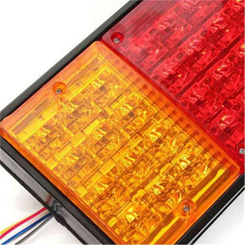 2Pcs Waterproof 12V Taillights Car Truck RV Van Bus Rear Tail Trailer Lights Signal Indicator Brake