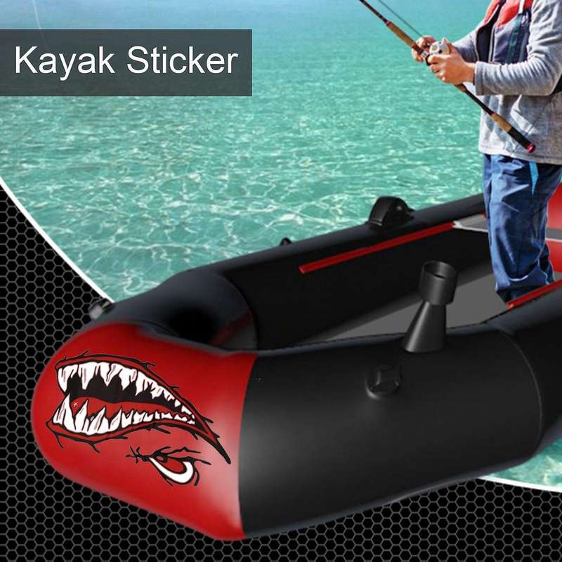 2pcs Waterproof Vinyl Decal Teeth for Kayak Boat Car Truck Sticker Diy Funny Sticker