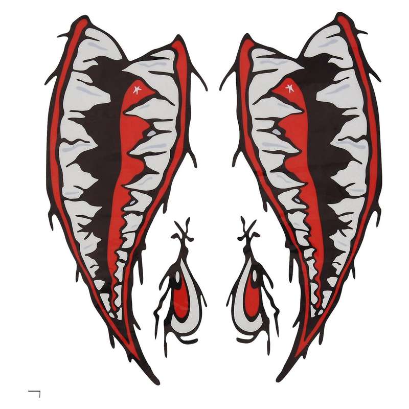 2pcs Waterproof Vinyl Decal Teeth for Kayak Boat Car Truck Sticker Diy Funny Sticker