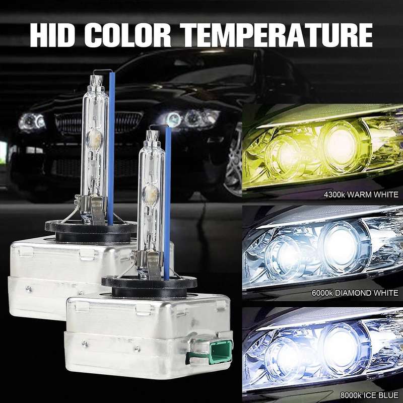 2PCs Waterproof Bright D3S Headlight Bulbs Replacement Heat Resistant 8000K Anti-UV Light Lamp