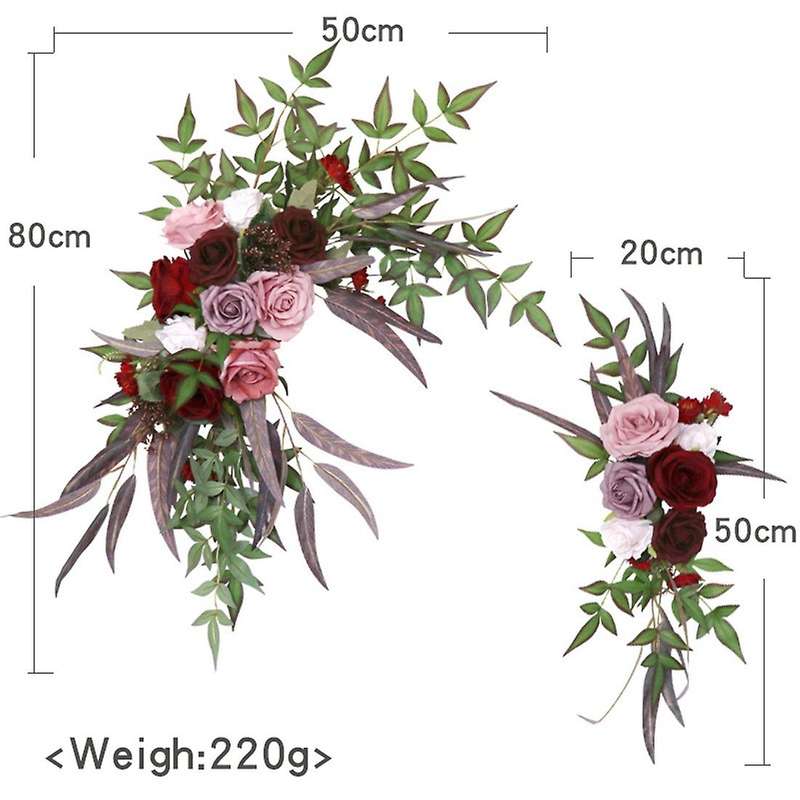 2pcs Wedding Arch Decoration Flower Home Party Wedding Arrangement Arch Decoration Artificial Flowe