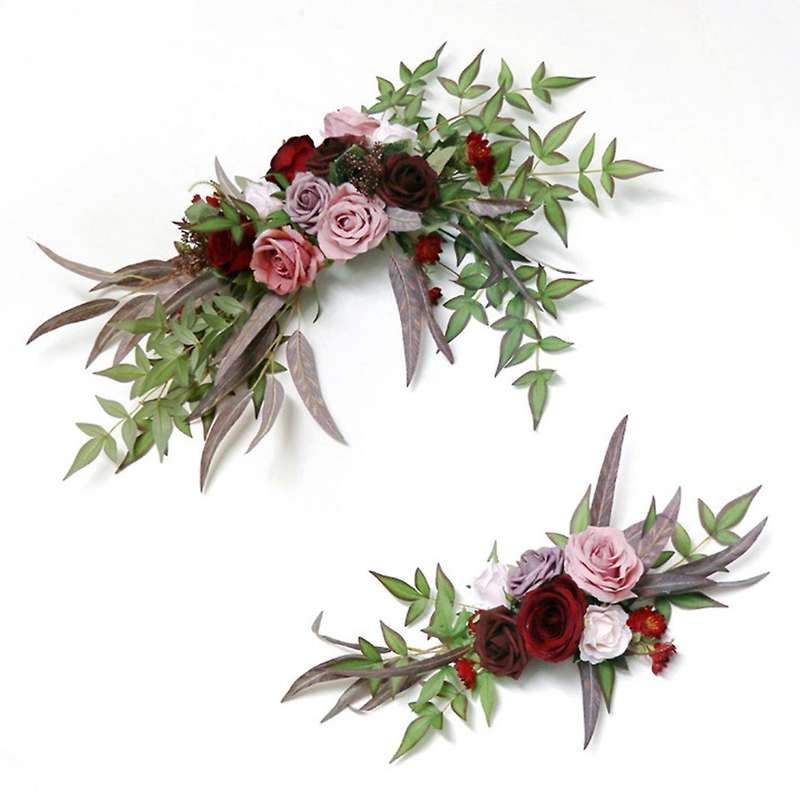 2pcs Wedding Arch Decoration Flower Home Party Wedding Arrangement Arch Decoration Artificial Flowe