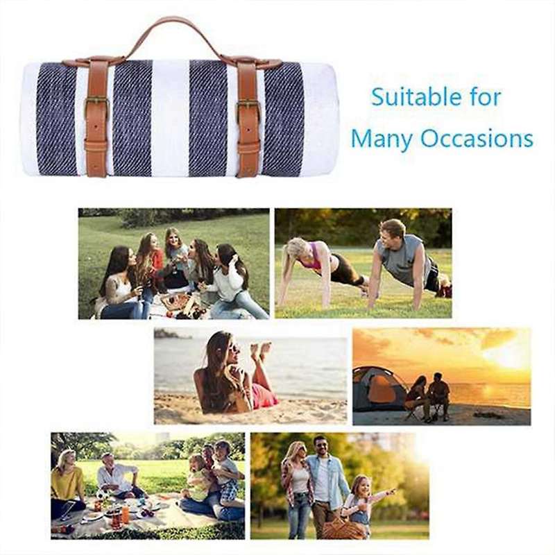 2pcs Waterproof Beach Blanket Camping Blanket Sandproof Belt Handles Suitable for Picnics, Beaches