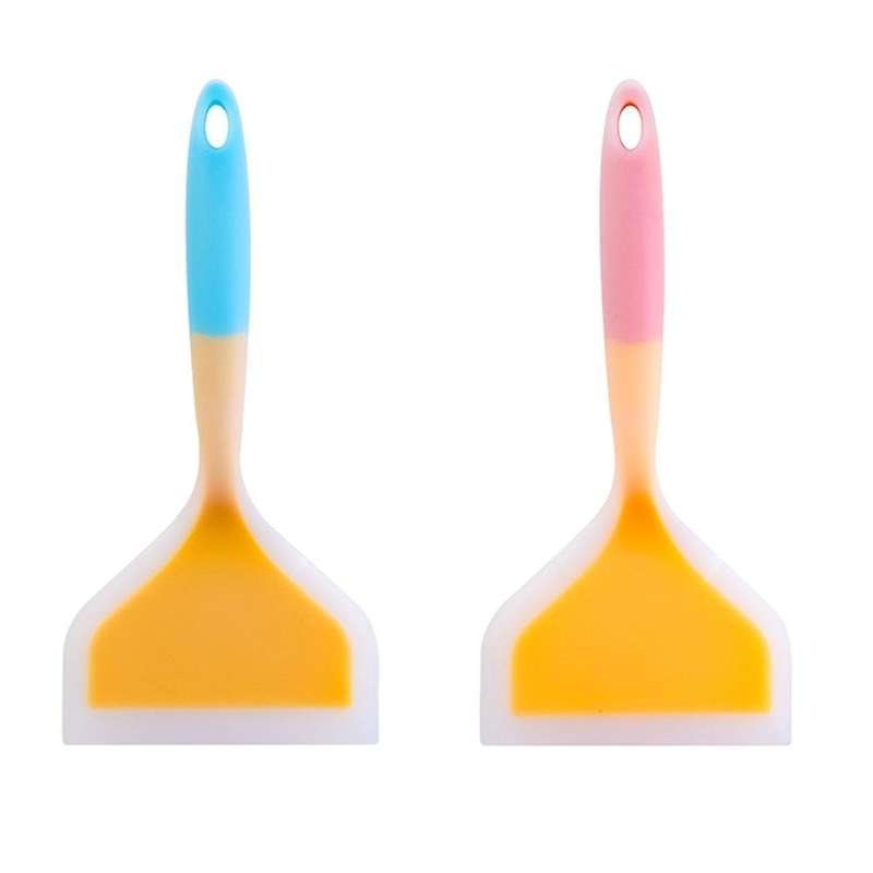 2PCS Wide Silicone Spatulas, Heat Resistant Silicone Spatula Set, Kitchen Spatula for Pancake and Mo
