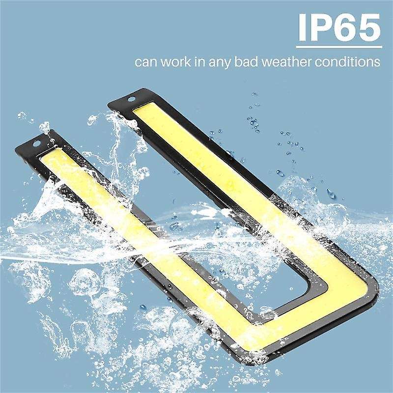 2pcs White Cob Drl Led Daytime Running Light for Universal Car Driving Fog Lamp for Car Accessories