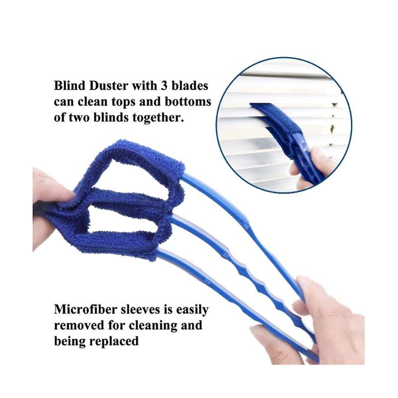2pcs Window Blind Duster Brush Kit- Blind Cleaning Tools for Window Shutters Blind Air Conditioner