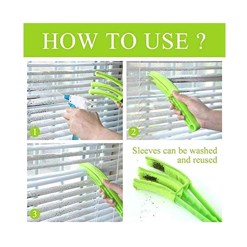 2pcs Window Blind Duster Brush Kit- Blind Cleaning Tools for Window Shutters Blind Air Conditioner
