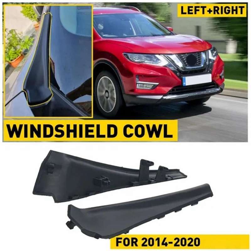 2PCS Windshield Wiper Cowl Extension Trims for for Rogue 2014-20 66895-4CL0A 66895-4BA1A 66894-4CL0A