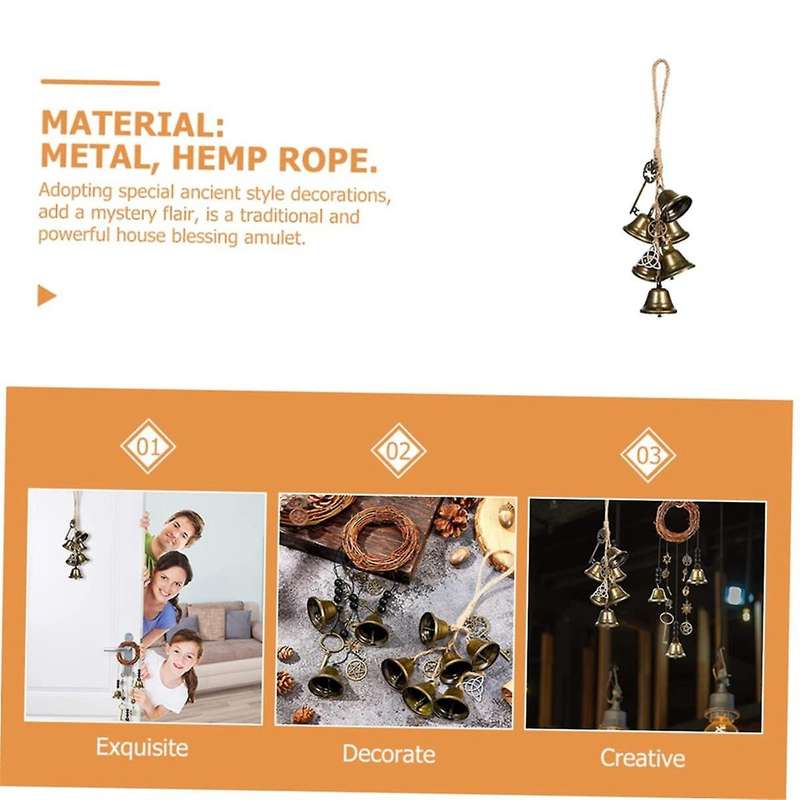 2Pcs Witch Wind Chime Door Hanging Wind Chime Bell Decor Witches Bells Temple Wind Bell Retro Wind