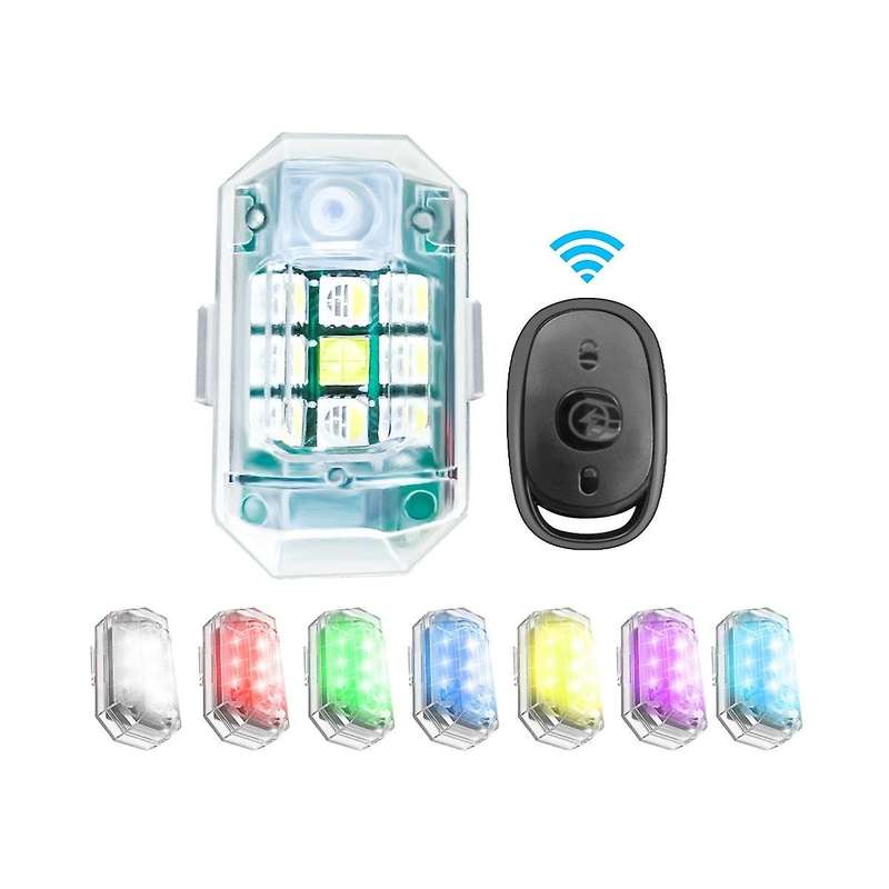 2pcs Wireless Remote Control Led Strobe Light for Car Motorcycle Bike 7 Colors Anti-collision Flash