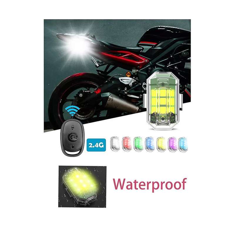 2pcs Wireless Remote Control Led Strobe Light for Car Motorcycle Bike 7 Colors Anti-collision Flash
