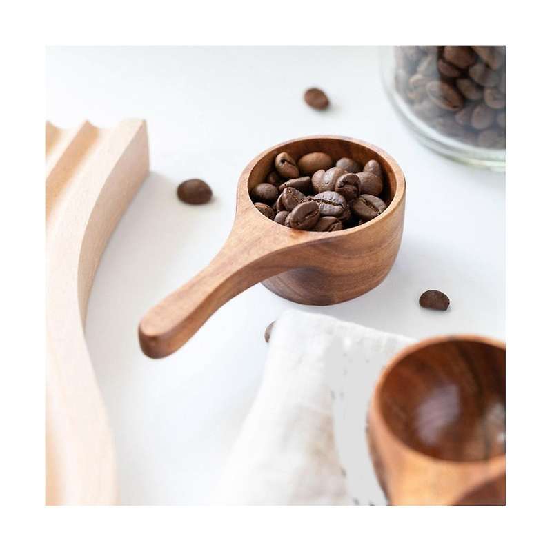 2Pcs Wooden Spoon Mini Coffee Measuring Cup Wooden Ice Cream Spoon Kitchen Measuring Spoon