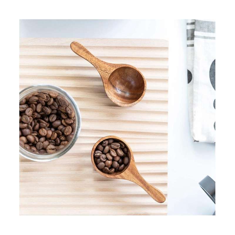 2Pcs Wooden Spoon Mini Coffee Measuring Cup Wooden Ice Cream Spoon Kitchen Measuring Spoon