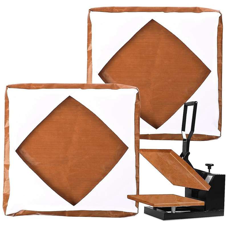 2Pcs Wrap Cover for Heat Press, Heat Press Platen Wrap Cover 15X15 Inch Heat Resistant Reusable Heat