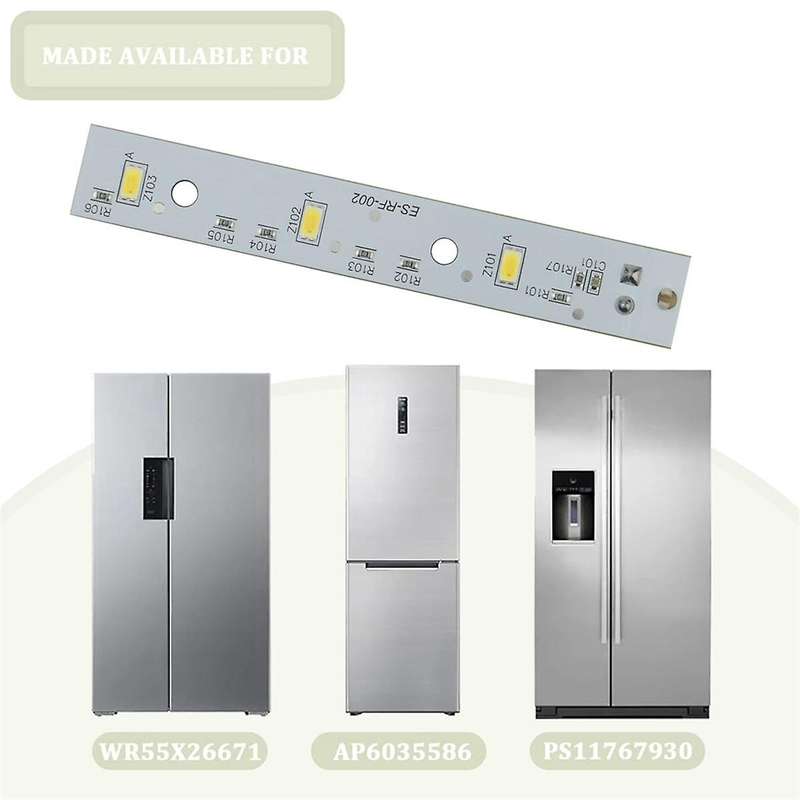 2Pcs WR55X26671 LED Light Compatible for Refrigerators LED Light Replace PS11767930 AP6035586 446853