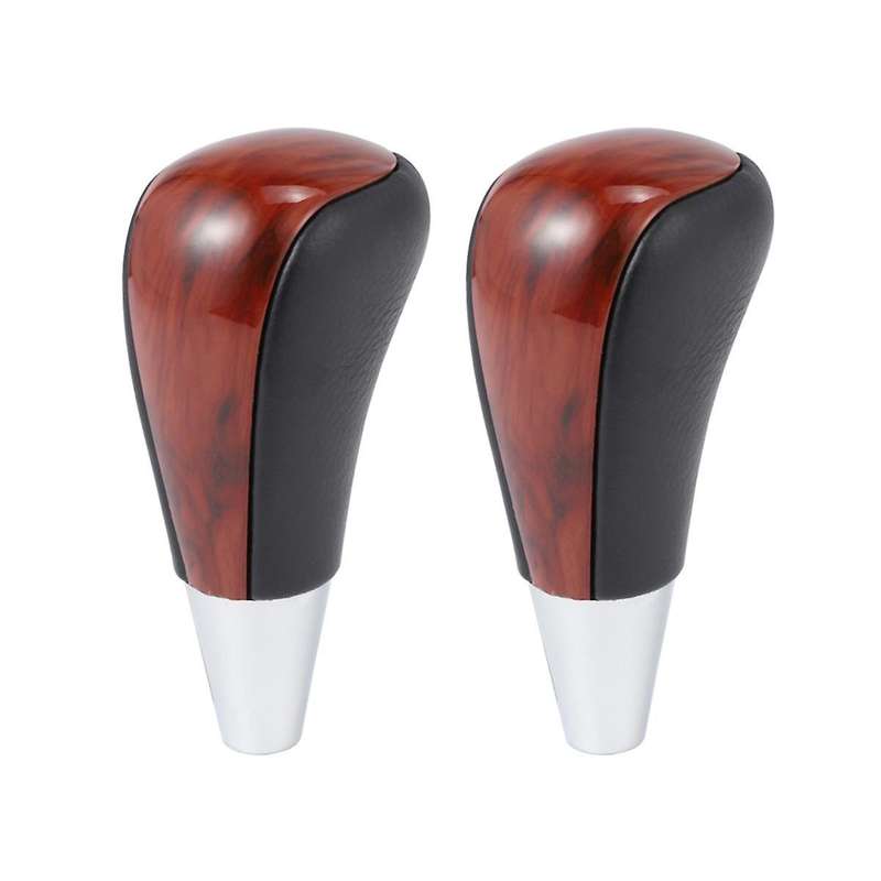 2pcs Wood Grain Car Gear Shift Knob for / Fortuner Crown Land Cruiser Lever Shifter Stick