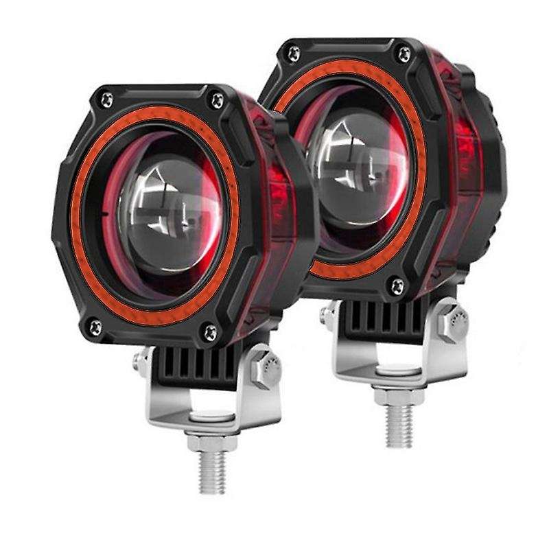 2Pcs/Pair 3 Inch Halo LED Spot Work Light Bar Pods Fog Driving Off Road ATV Truck 4WD