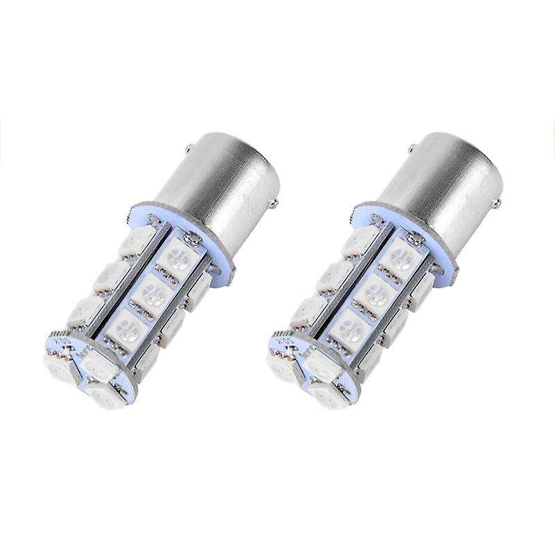2Pcs Yellow 1156 BA15S 5050 18SMD LED Light Bulbs Turn Signal Backup Reverse