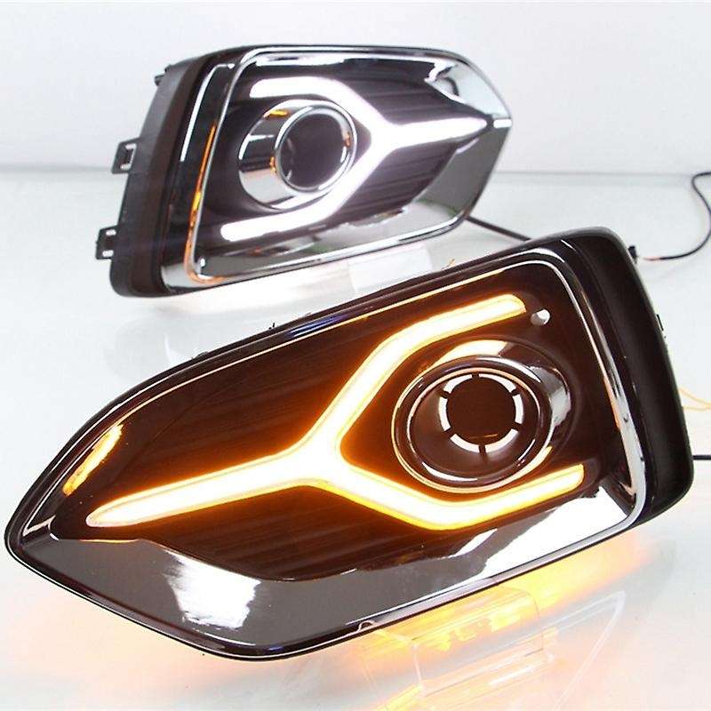 2Pcs Yellow Turn Signal Function 12V Car Drl Lamp Led Daytime Running Light for Accent 17-19