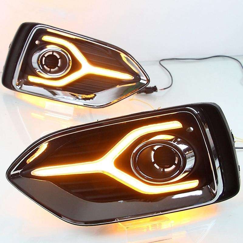 2Pcs Yellow Turn Signal Function 12V Car Drl Lamp Led Daytime Running Light for Accent 17-19