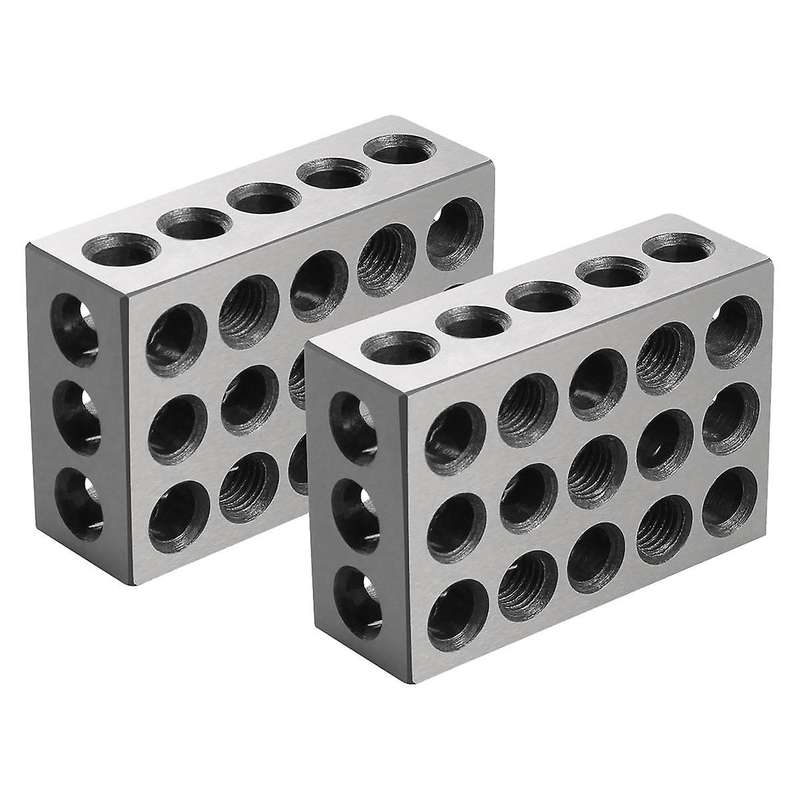 2pcs/pair 23 Holes Precision 25-50-75mm Blocks Gauge Hardened Steel Parallel Block Set Matched Mach
