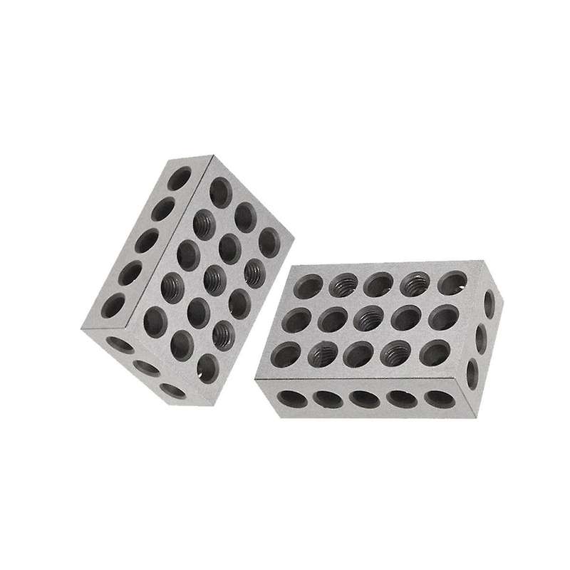 2pcs/pair 23 Holes Precision 25-50-75mm Blocks Gauge Hardened Steel Parallel Block Set Matched Mach