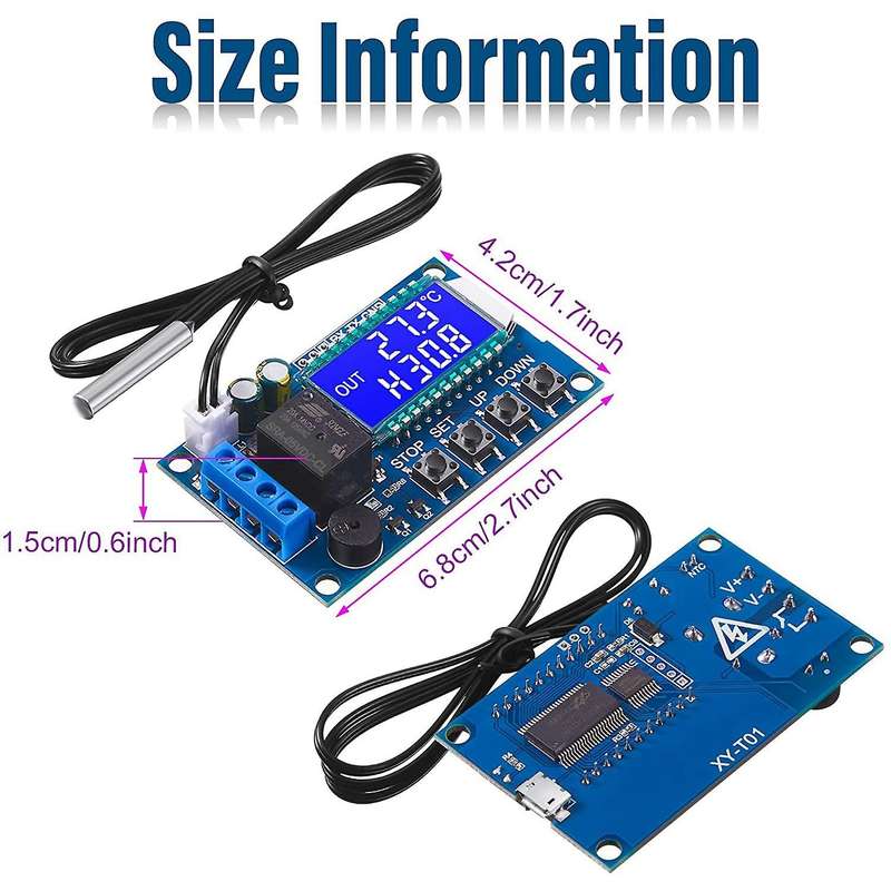 2Pcs XY-T01 Electronic Temperature Controller, Control Module -50Celsius to 100Celsius Temperature C