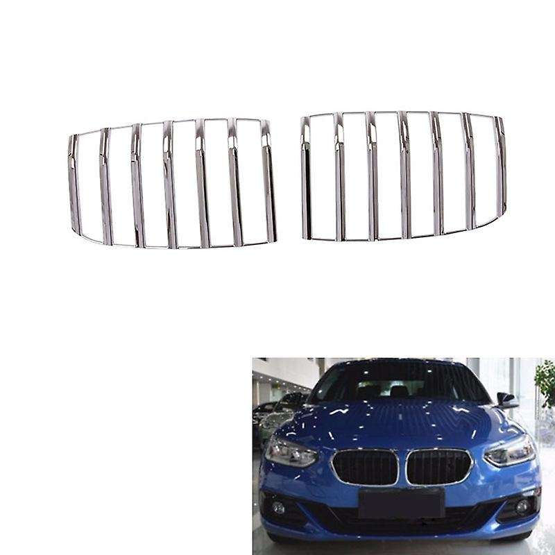 2PCS/Set ABS Chrome Car Front Kidney Grill Grille Decorative Cover Trim for 1 Series 2017-2019