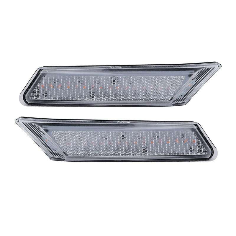 2Pcs/Set Car Amber LED Front Side Marker Lights Clear Lens Turn Signal Lights for- /987/997