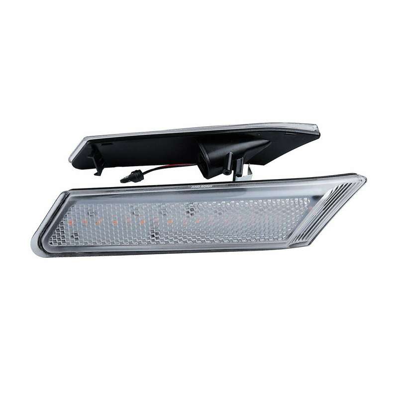 2Pcs/Set Car Amber LED Front Side Marker Lights Clear Lens Turn Signal Lights for- /987/997