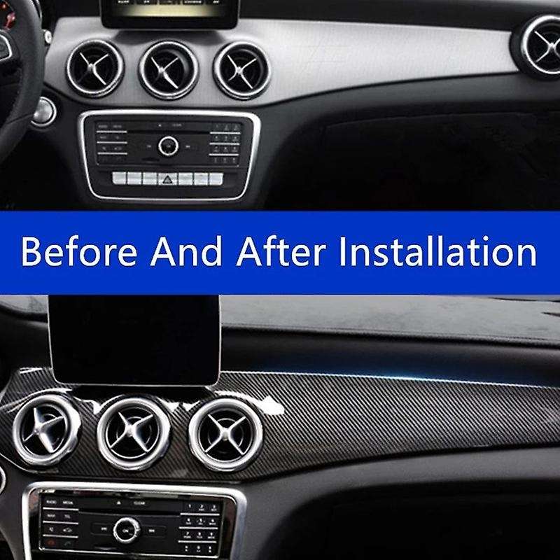 2pcs/set Carbon Fiber Car Center Console Air Condition Panel Decoration for W176 Gla X156 Cla C117 2