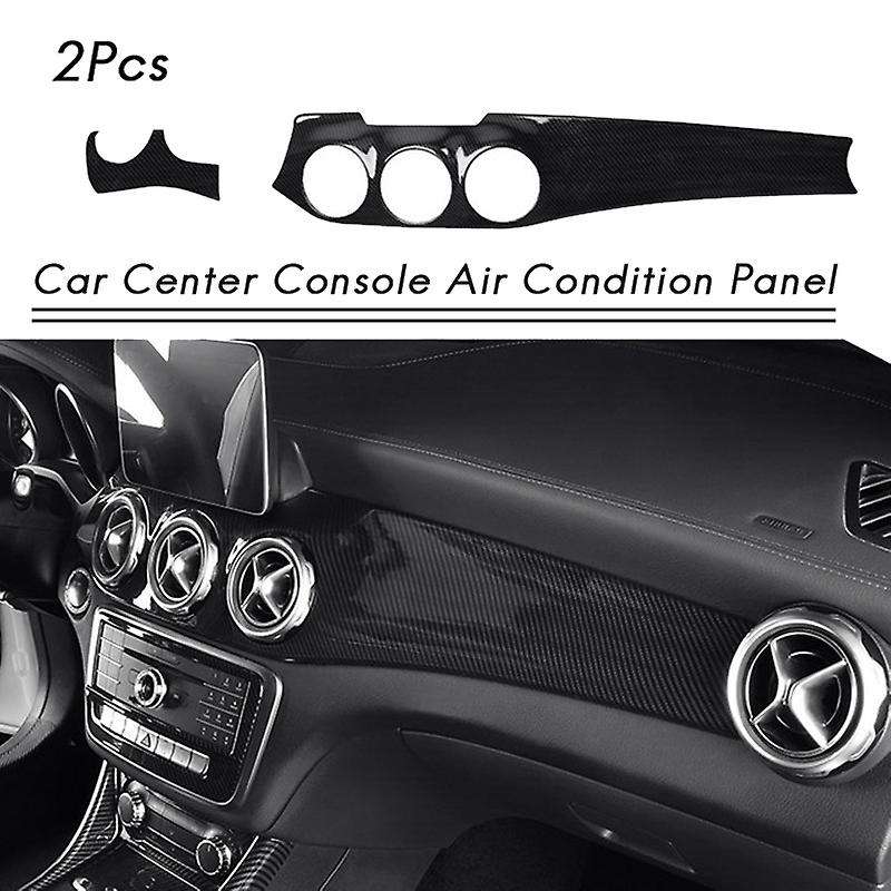 2pcs/set Carbon Fiber Car Center Console Air Condition Panel Decoration for W176 Gla X156 Cla C117 2