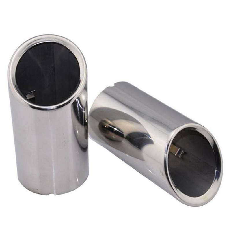 2Pcs/Set Chrome Plating Stainless Steel Car Exhaust Muffler Tip Pipes Covers for - A1 A3 A4 TT