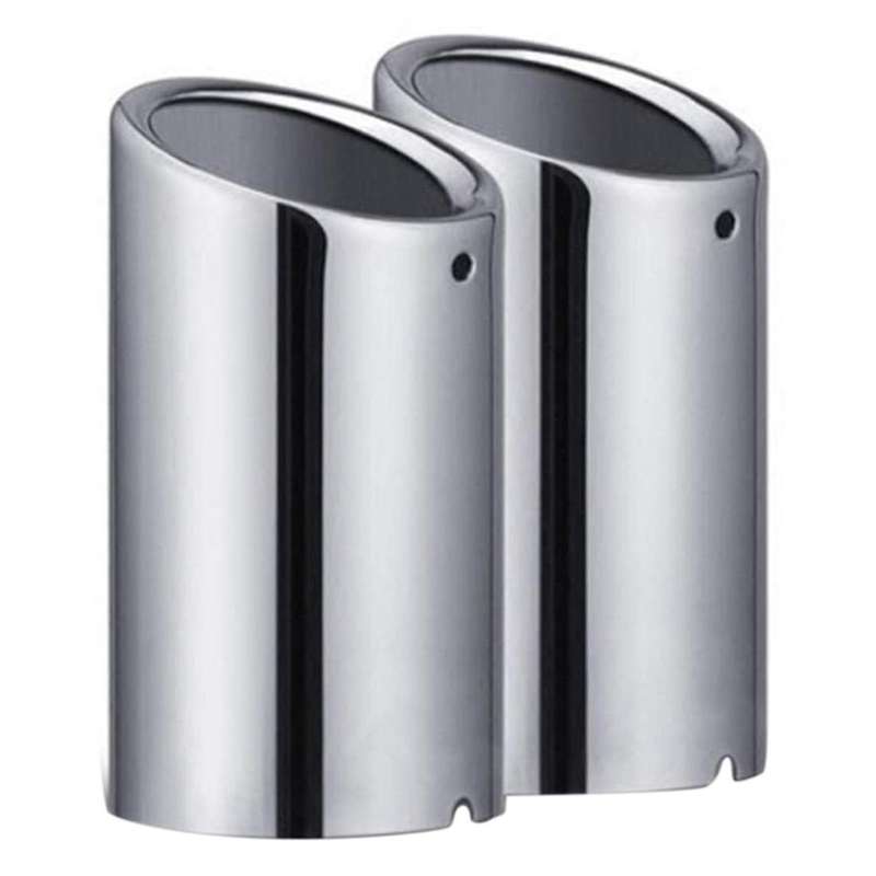 2Pcs/Set Chrome Plating Stainless Steel Car Exhaust Muffler Tip Pipes Covers for - A1 A3 A4 TT