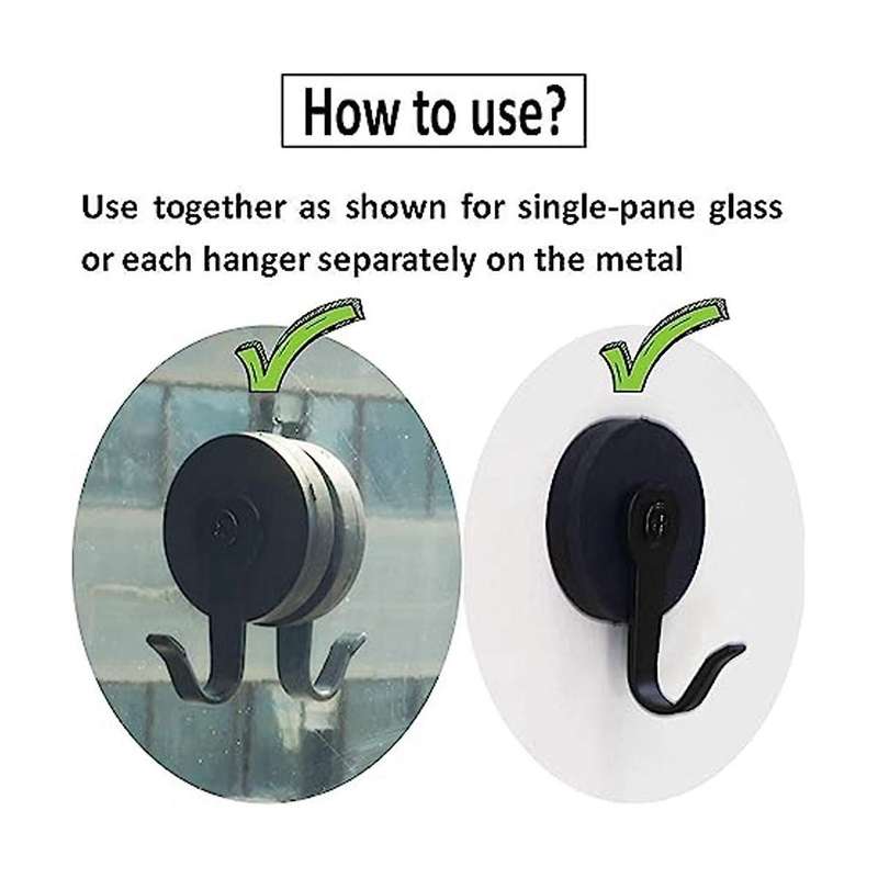 2-piece Magnetic Garland Hanger - Nail-free Non-marking Magnetic Iron Garland Door Hook Strong Magn