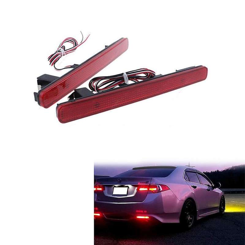 2Pcs/Set Red Lens 48-SMD LED Bumper Reflector Marker Lights for TSX 2009-2014