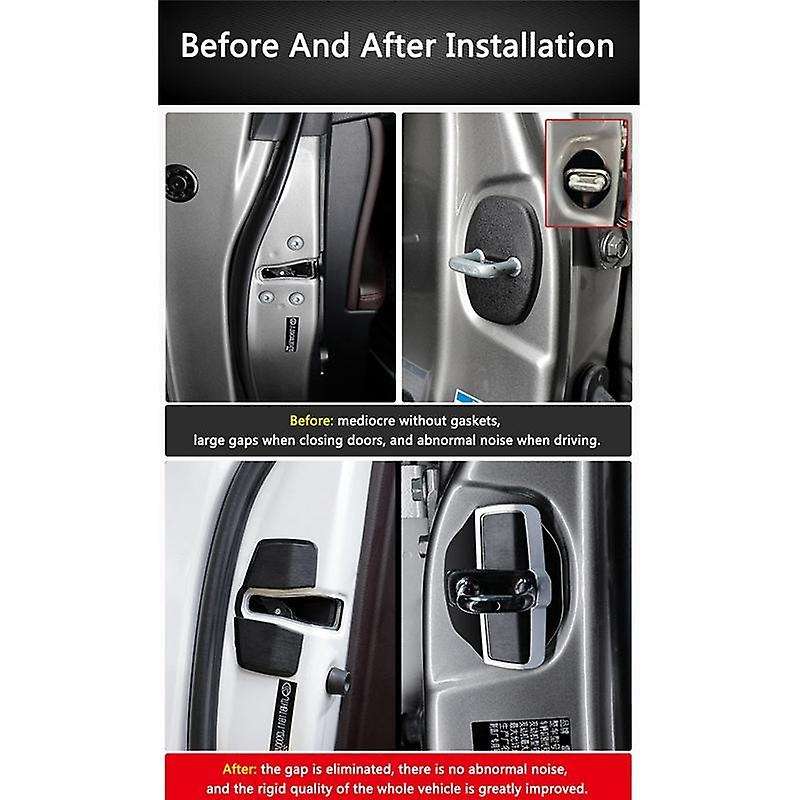 2Set Car Door Lock Buckle Upgraded Stabilizer Cover Latches Stopper for - Series Eliminate Abnormal