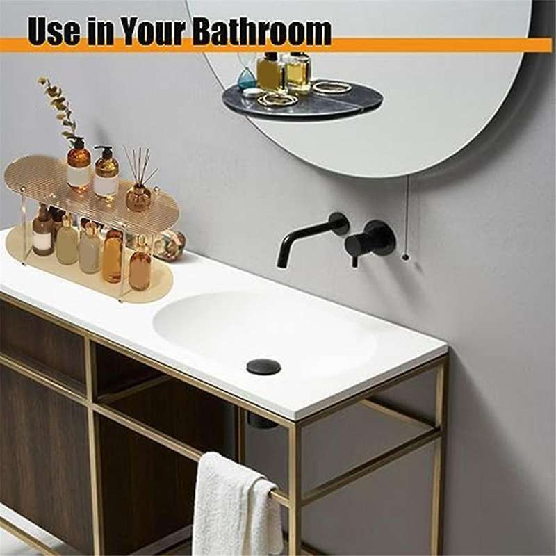2-tier Bathroom Tray, Makeup Shelf Countertop Organizer, Bathroom Shelf Organizer, Cosmetics, Skin C