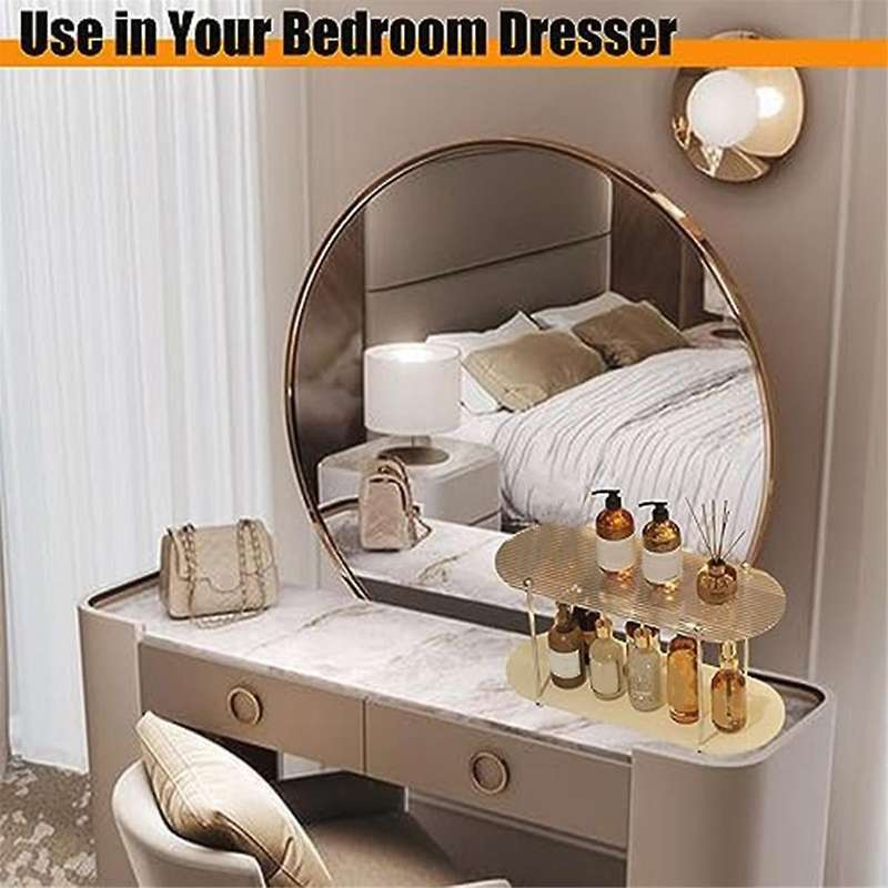 2-tier Bathroom Tray, Makeup Shelf Countertop Organizer, Bathroom Shelf Organizer, Cosmetics, Skin C
