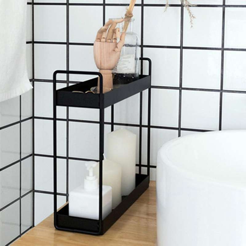 2-Tier Bathroom Countertop Storage Rack, Cosmetic Storage Rack, Kitchen Spice Rack, Vertical Shelf,