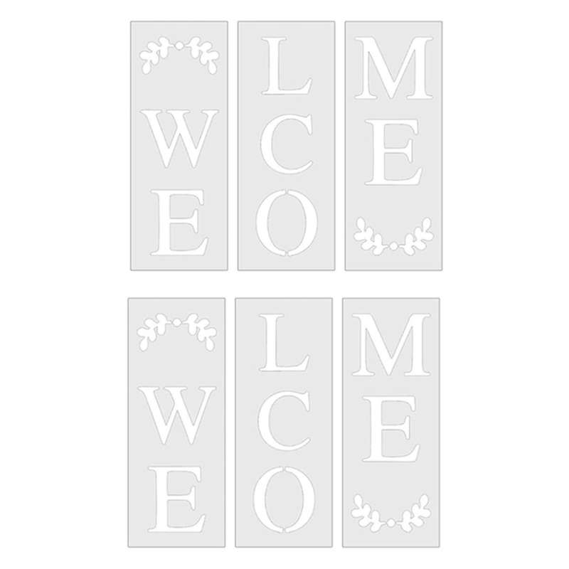 2Set Welcome Sign Welcome Stencil Kit for Front Door Welcome Sign for Painting on Wood Easter Thanks