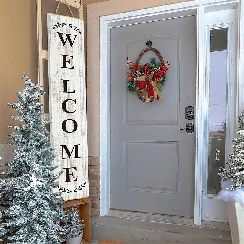 2Set Welcome Sign Welcome Stencil Kit for Front Door Welcome Sign for Painting on Wood Easter Thanks