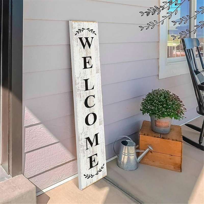 2Set Welcome Sign Welcome Stencil Kit for Front Door Welcome Sign for Painting on Wood Easter Thanks
