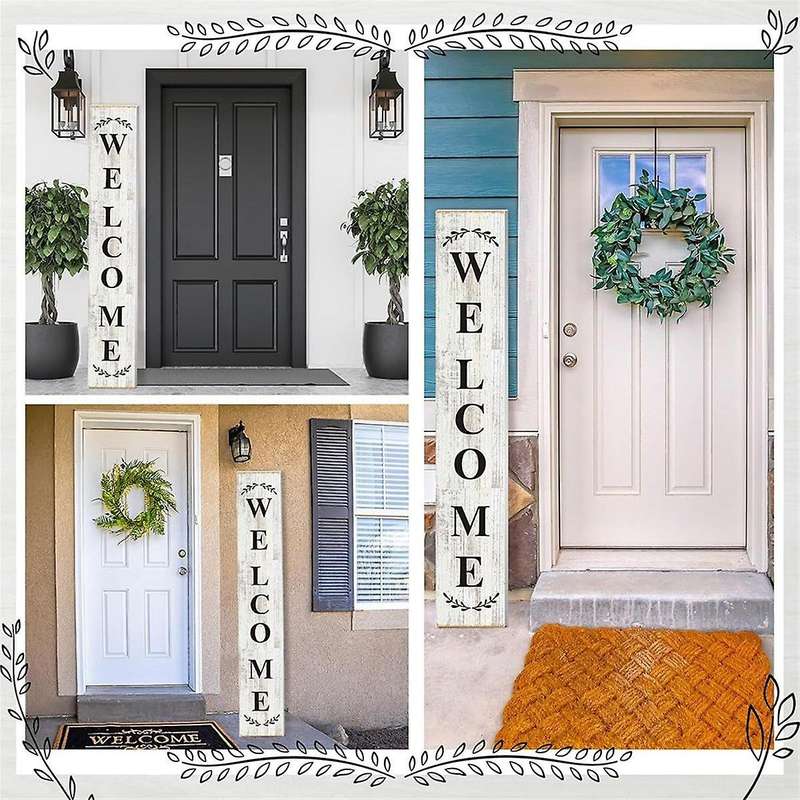 2Set Welcome Sign Welcome Stencil Kit for Front Door Welcome Sign for Painting on Wood Easter Thanks